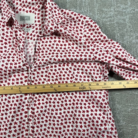 Grayson The Hero Red Button Down Collard Casual Long Sleeve Shirt Size 4 - Picture 4 of 8